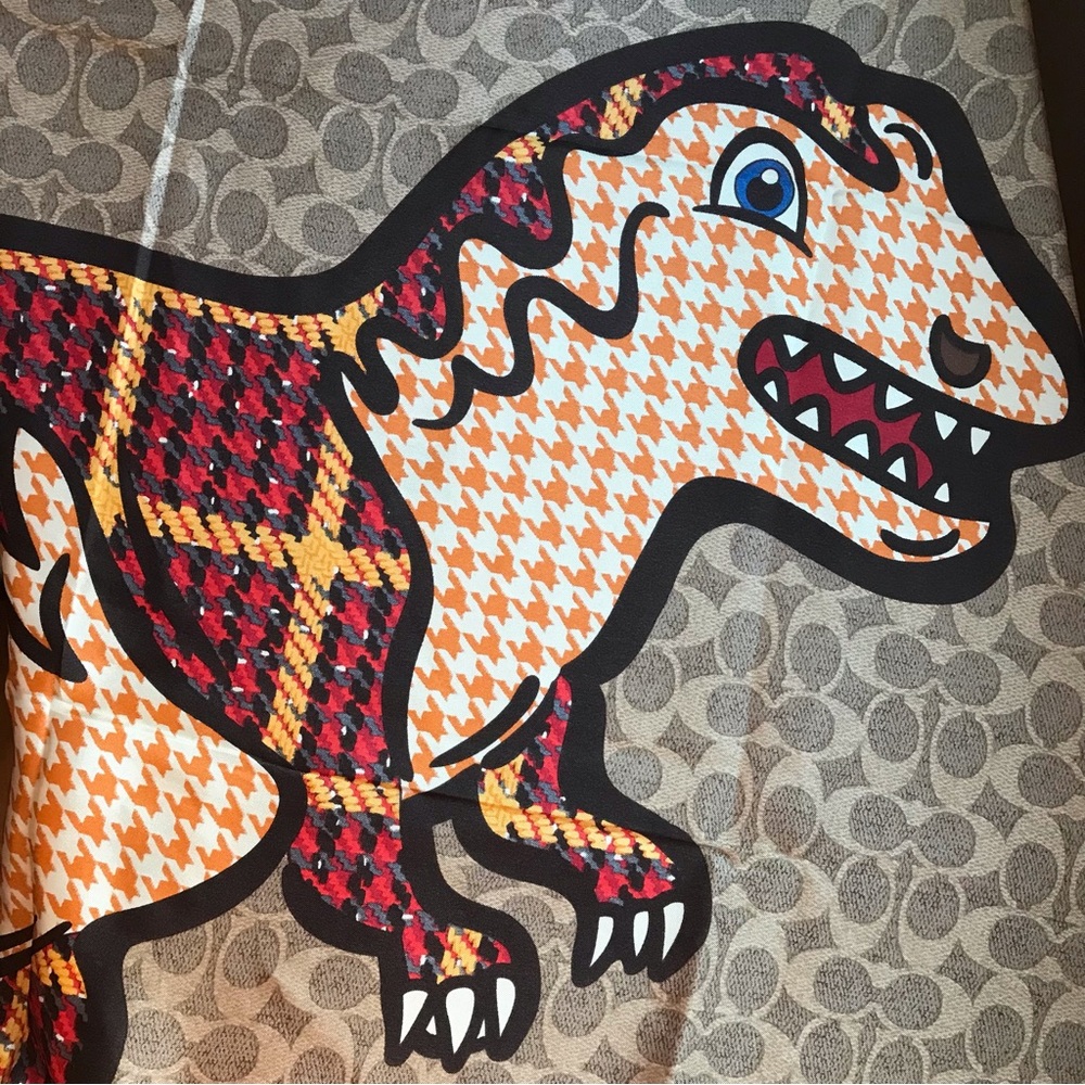 🥰 Coach Plaid Rexy Print Silk Square Scarf - Picture 7 of 8